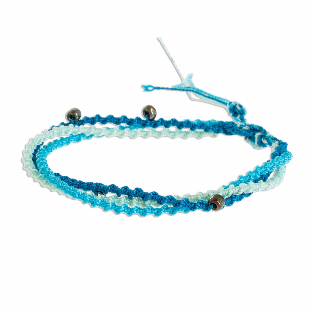 Blue Glass Beaded Strand Bracelet - Lakes of Atitlan
