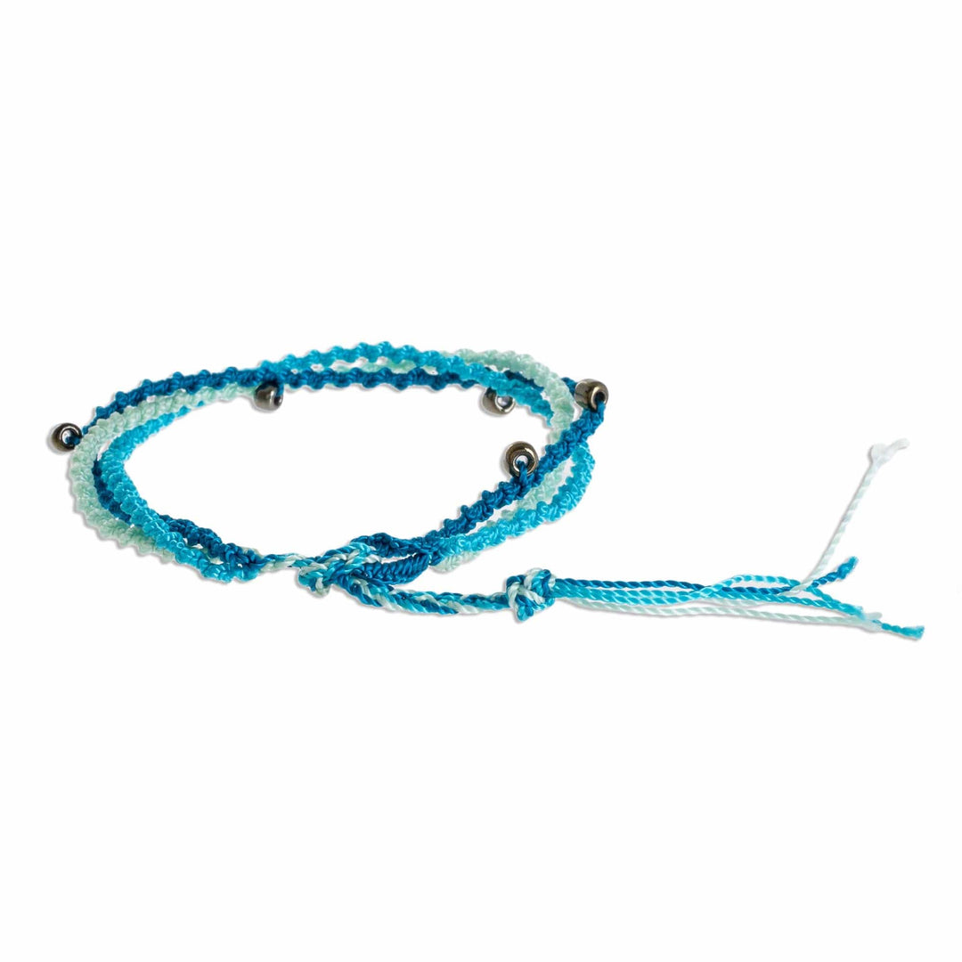 Blue Glass Beaded Strand Bracelet - Lakes of Atitlan