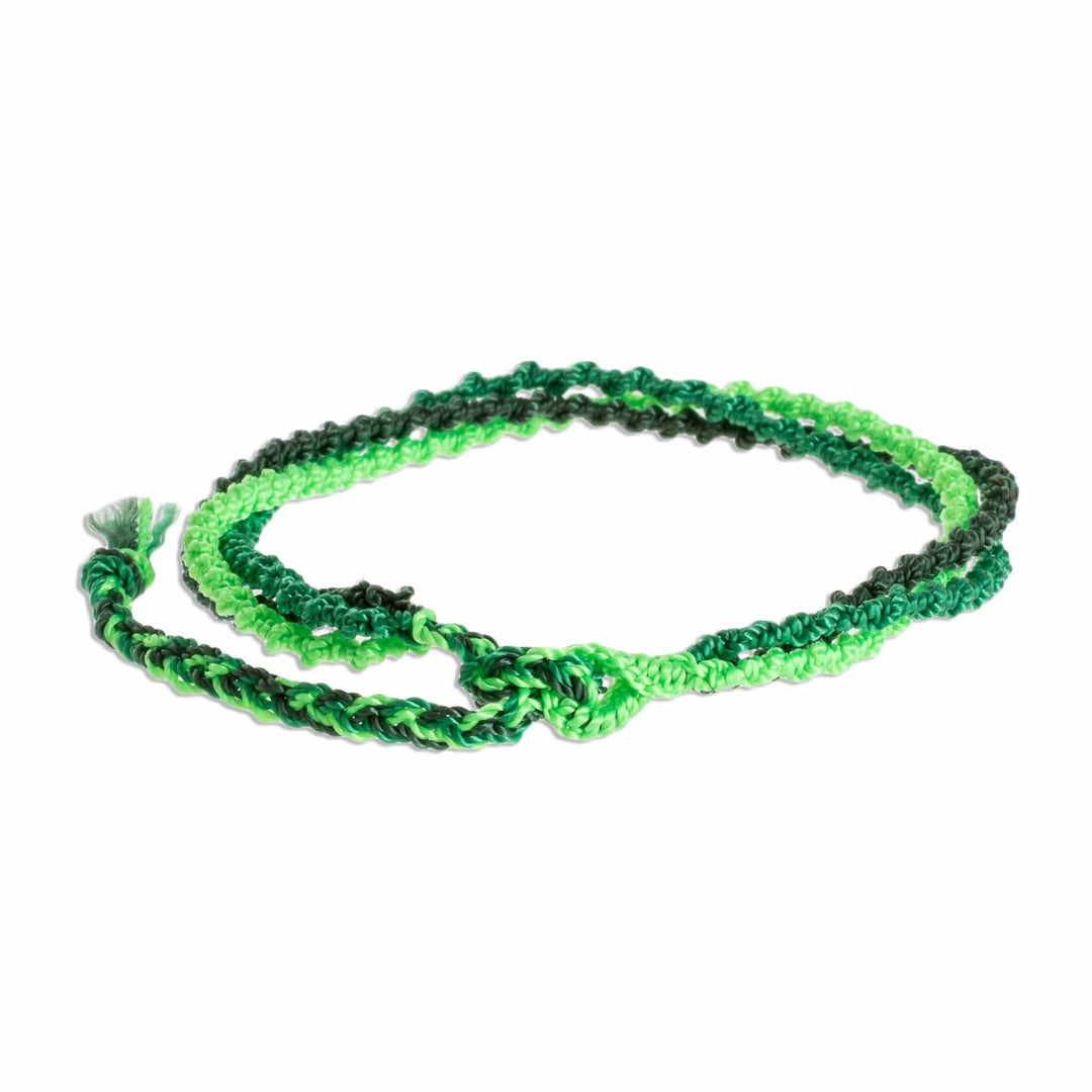 Green Braided Strand Bracelet - Mountains of Atitlan