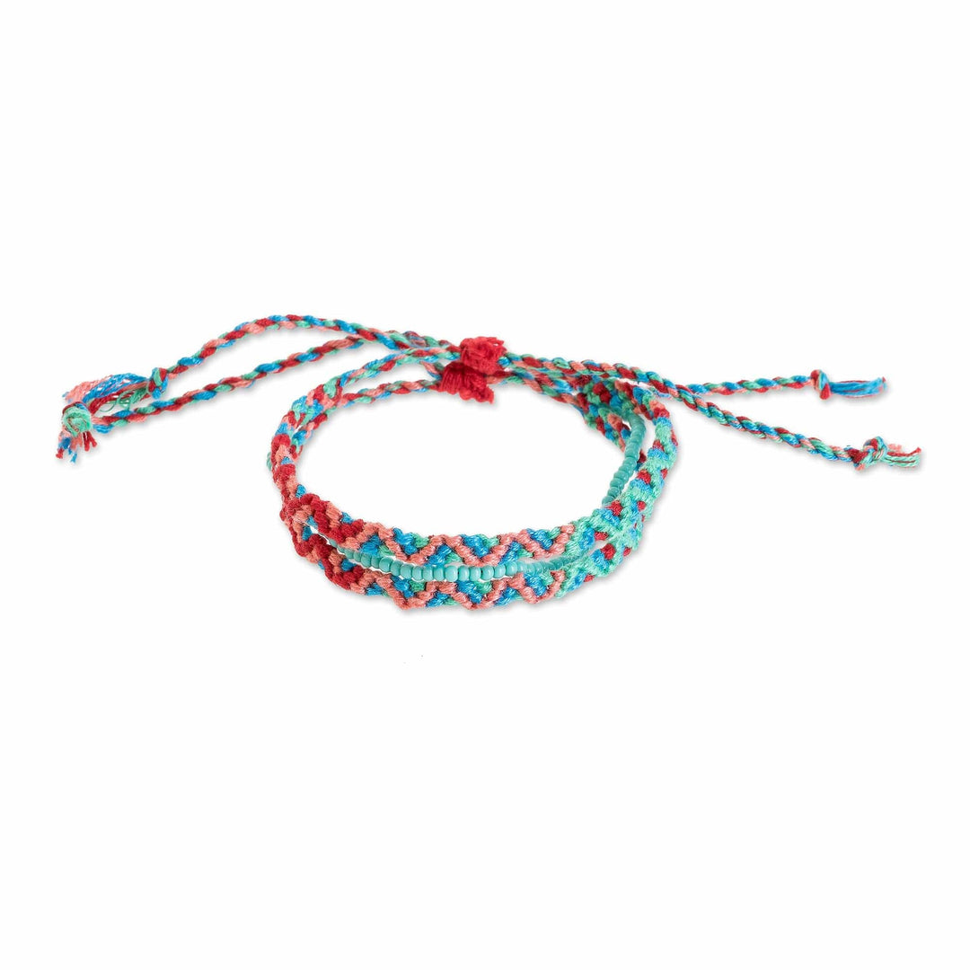 Glass Beaded Macrame Bracelet - Colorful Fiesta