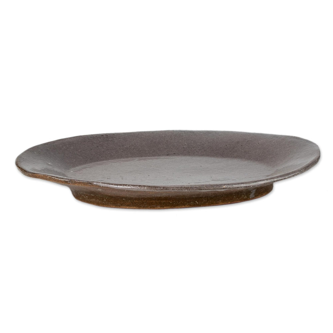 Handmade Brown Ceramic Platter from Honduras - Earth Works
