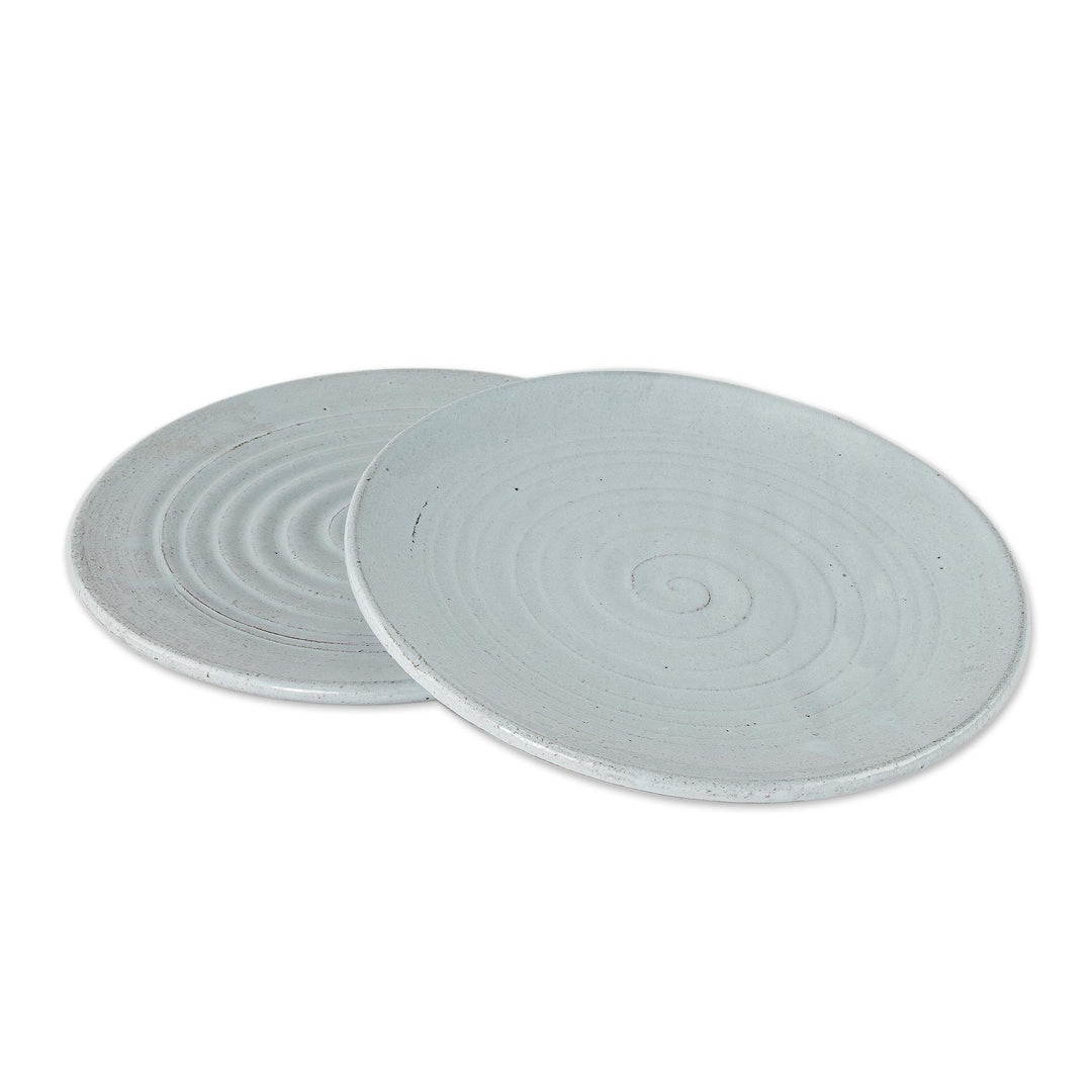 Artisan Crafted Spiral Motif Salad Plates (Pair) - Appetite for Life