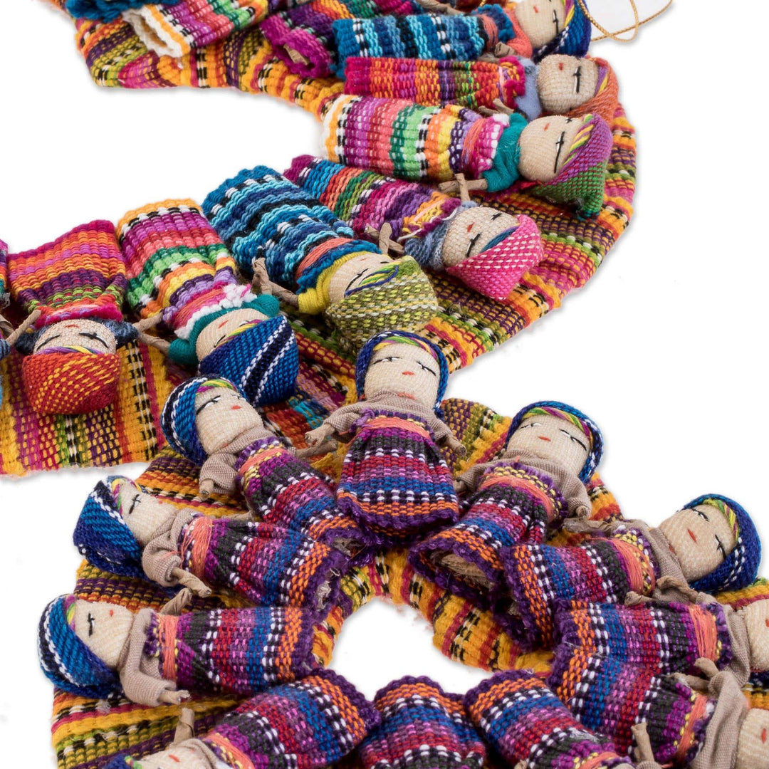 Heart-Themed Cotton Worry Doll Wreath - Quitapenas in Love