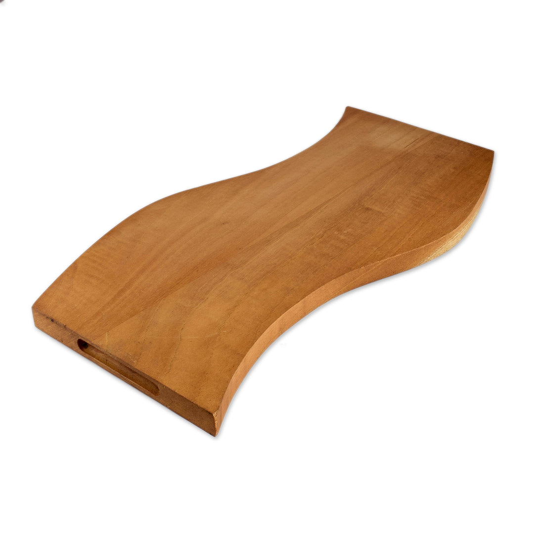Elegant Curved Cedar Wood Cutting and Serving Board - Mixco Flavor