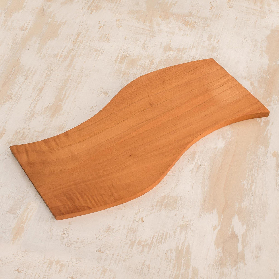 Elegant Curved Cedar Wood Cutting and Serving Board - Mixco Flavor