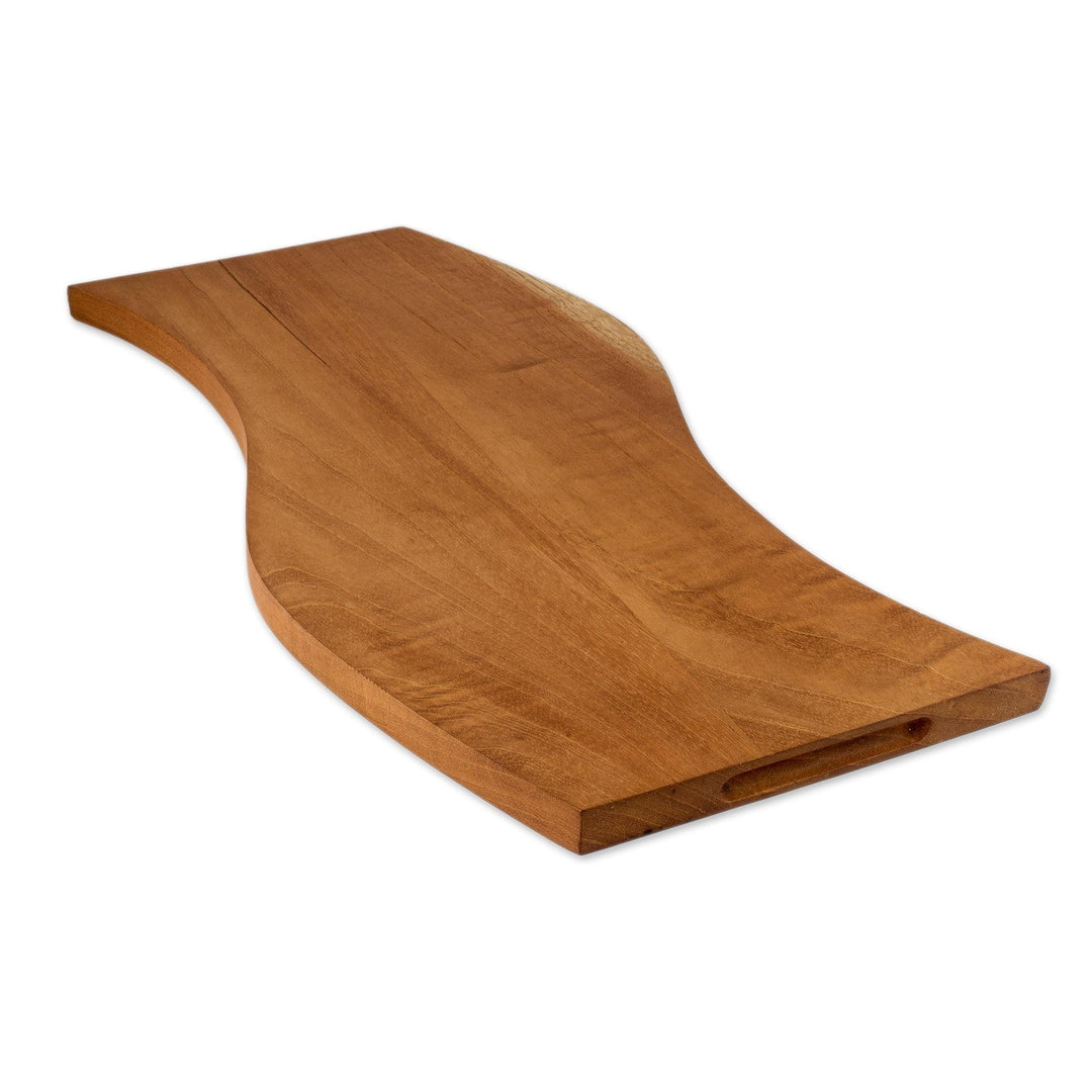 Elegant Curved Cedar Wood Cutting and Serving Board - Mixco Flavor