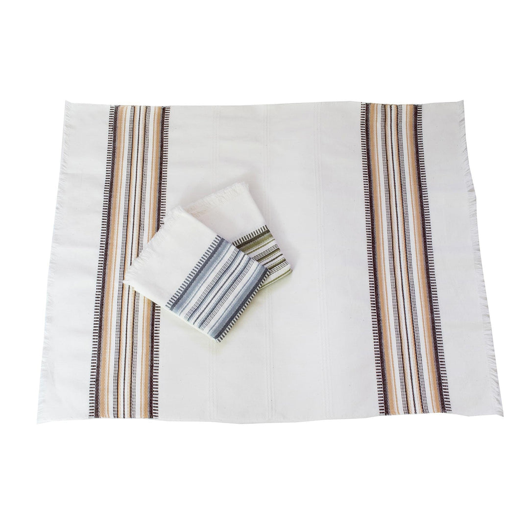 3 Handwoven Guatemalan Earthtone Cotton Dish Towels - Earth Colors