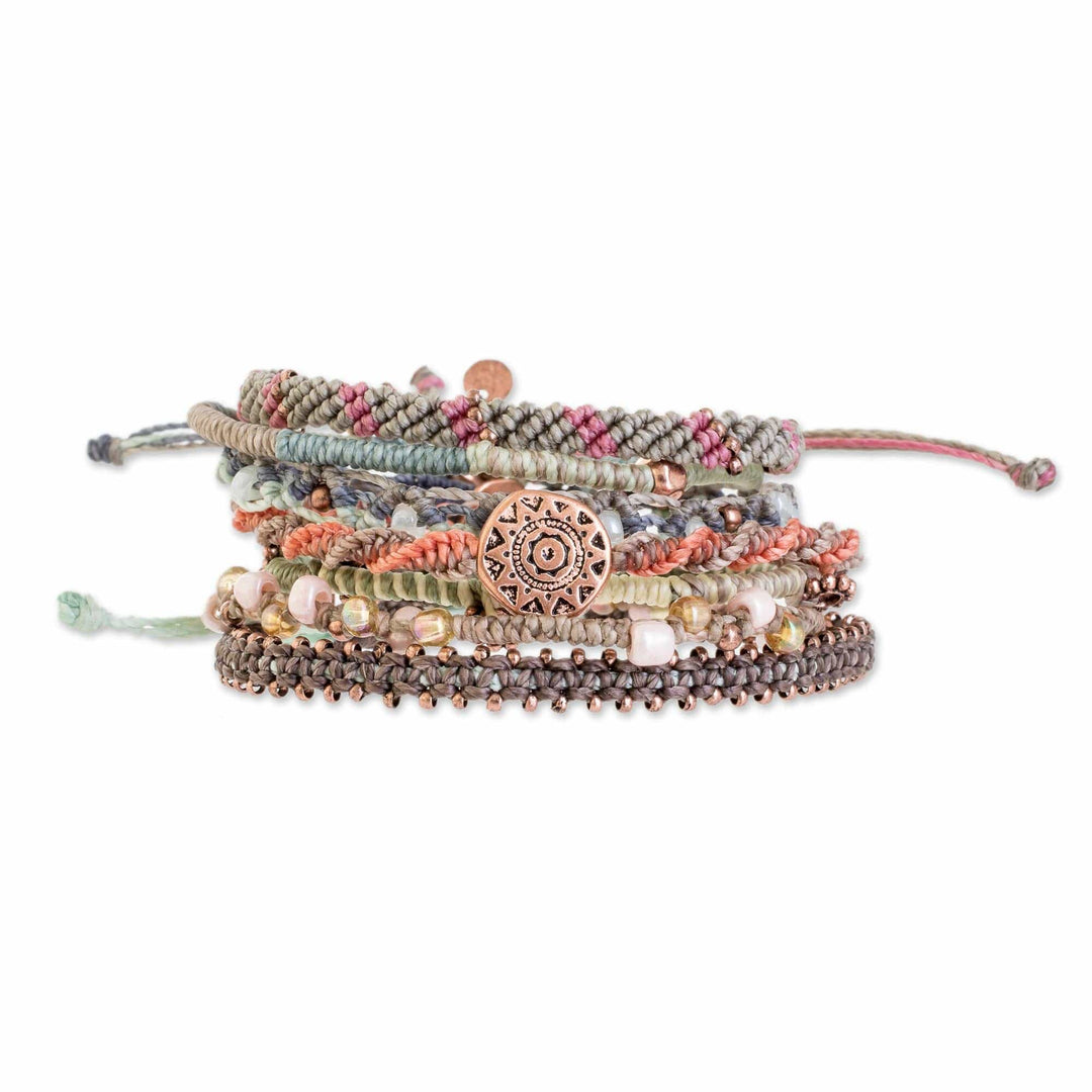 Glass Beaded Macrame Bracelets (Set of 7) - Boho Histories