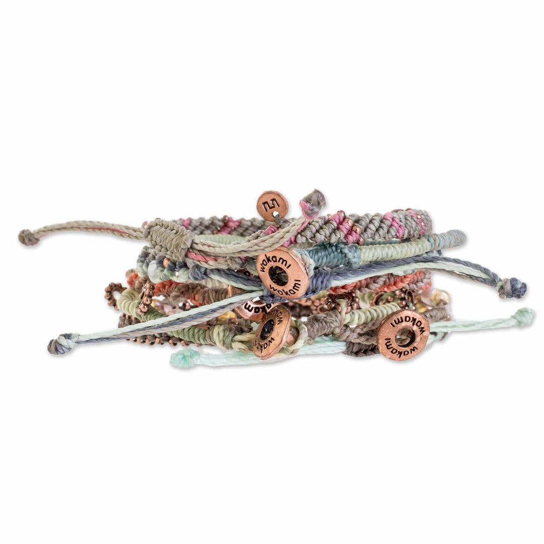 Glass Beaded Macrame Bracelets (Set of 7) - Boho Histories