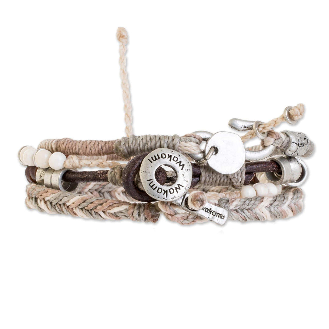 Unisex Beige Macrame Bracelets (Set of 4) - Maya Highlands