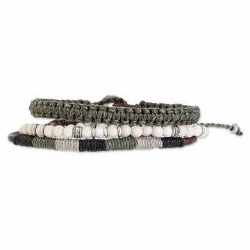 Neutral Tones Macrame Bracelets from Guatemala (Set of 3) - Highland Elements