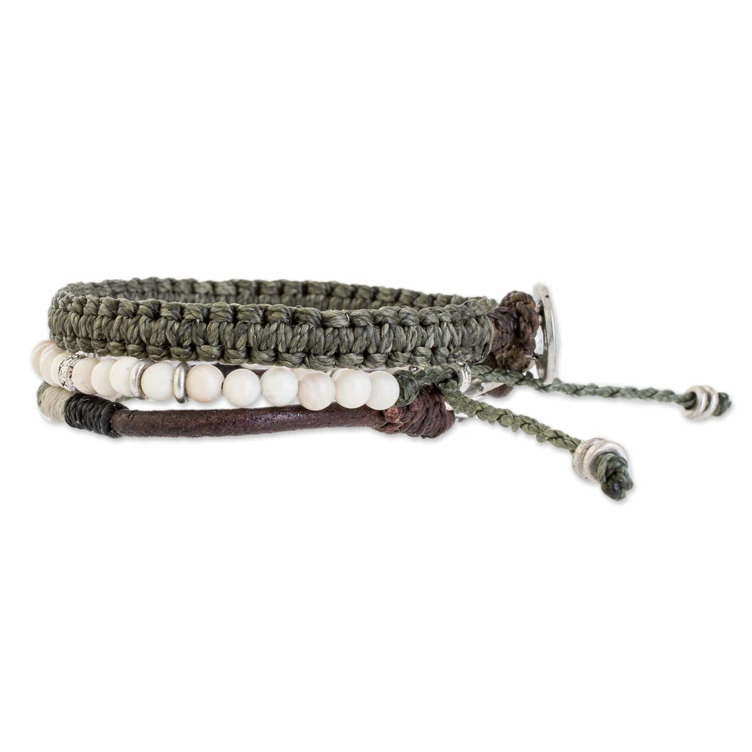 Neutral Tones Macrame Bracelets from Guatemala (Set of 3) - Highland Elements