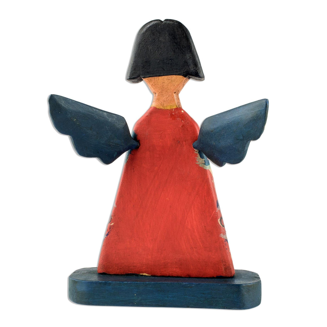 Wood Angel Decorative Accent - Angelic Flowers