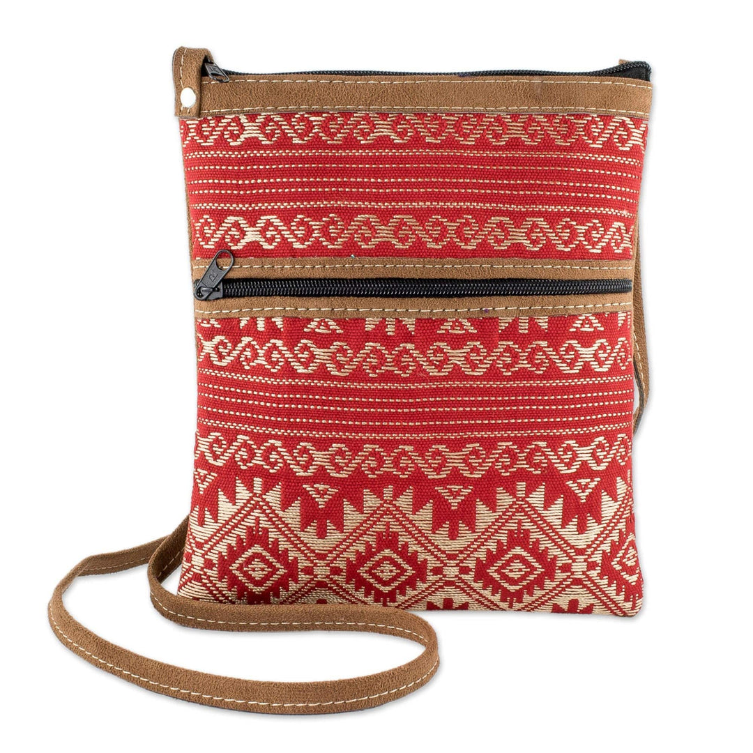 Red and Beige Cotton Sling - Sweet Journey in Red