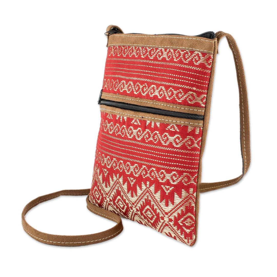 Red and Beige Cotton Sling - Sweet Journey in Red
