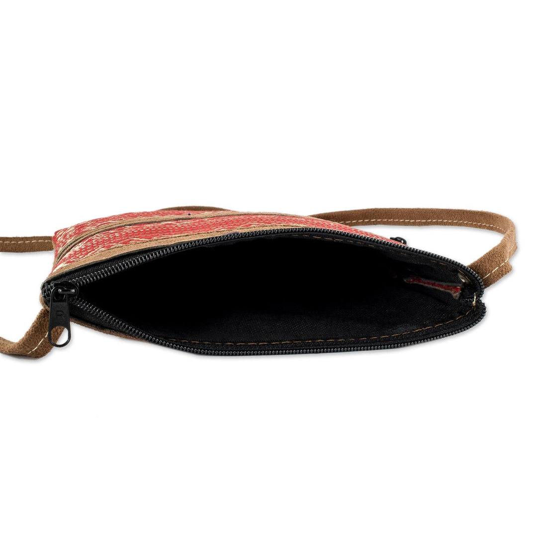 Red and Beige Cotton Sling - Sweet Journey in Red
