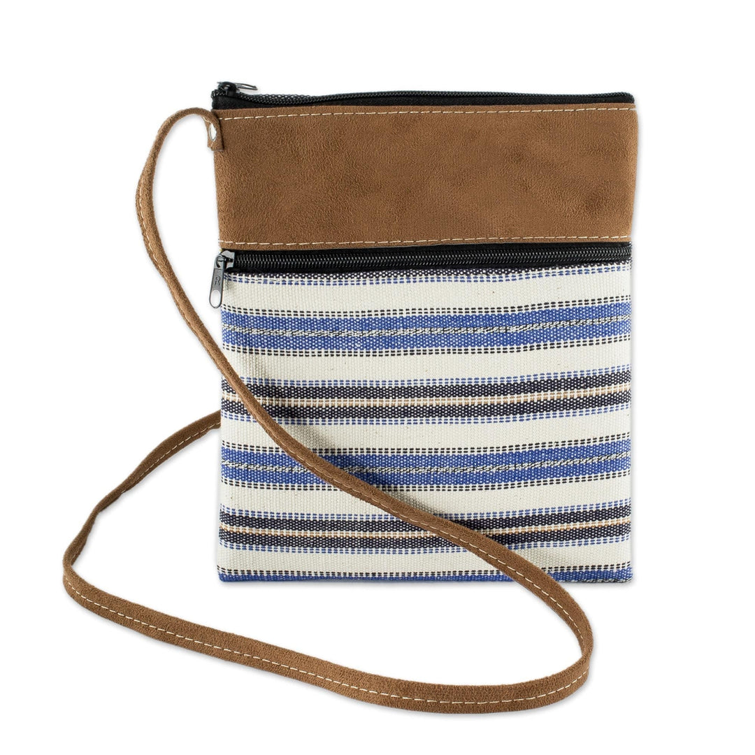 Blue Striped Sling Hand Crafted of Cotton - Thoughts of Winter
