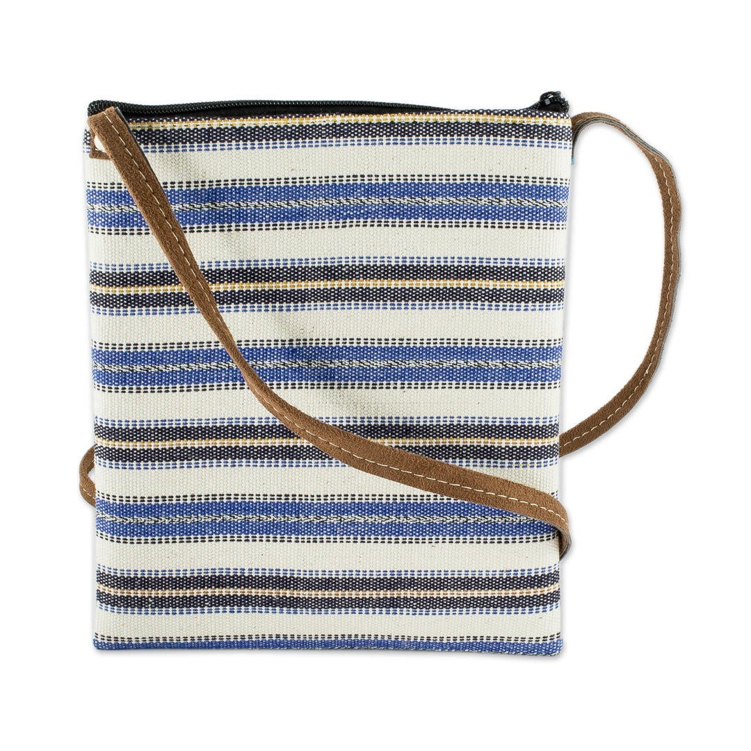 Blue Striped Sling Hand Crafted of Cotton - Thoughts of Winter