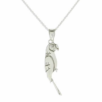 Sterling Silver Costa Rican Macaw Pendant Necklace - Cloud Forest Macaw