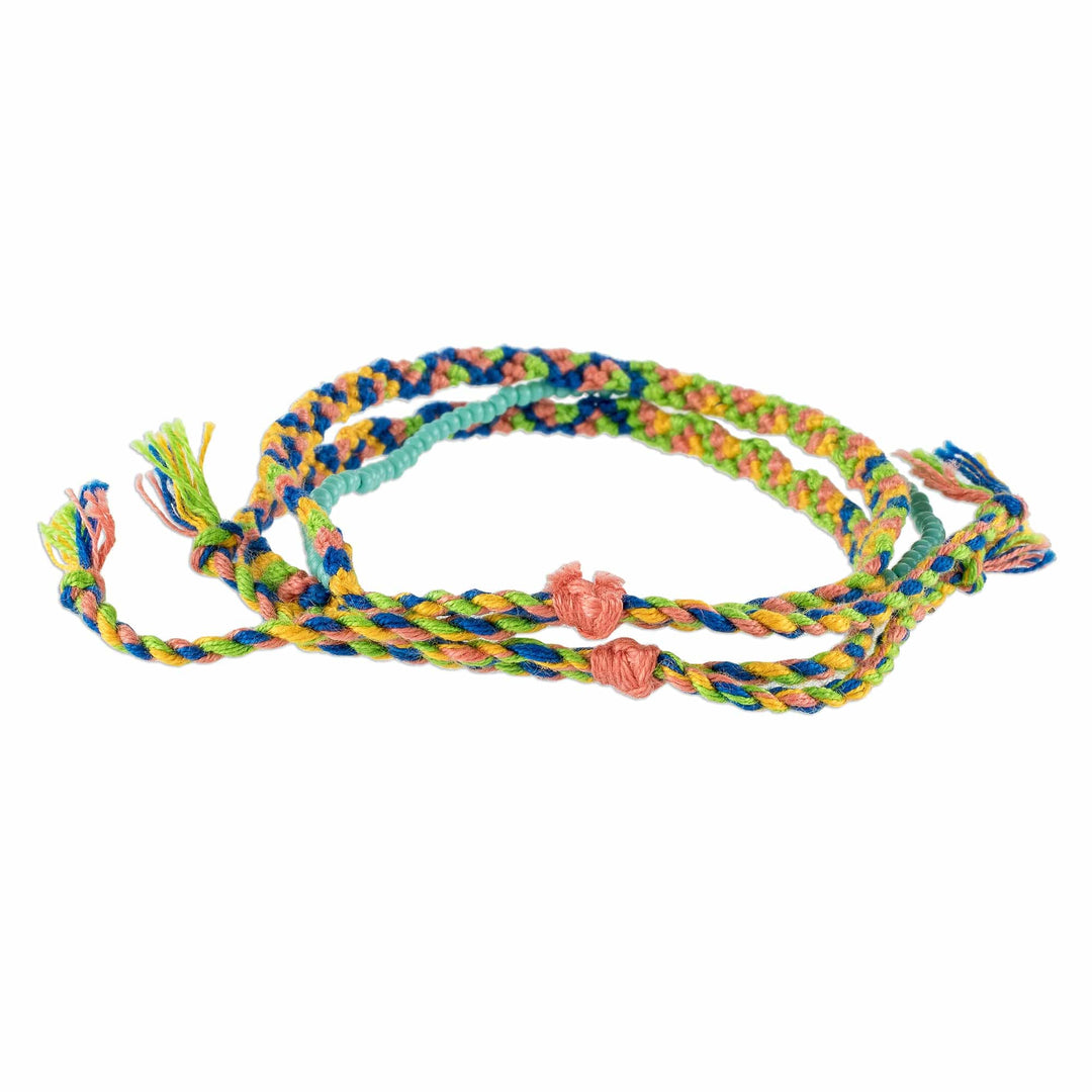 Spring Colors Cotton Macrame Bracelet with Beads - Solola Spring