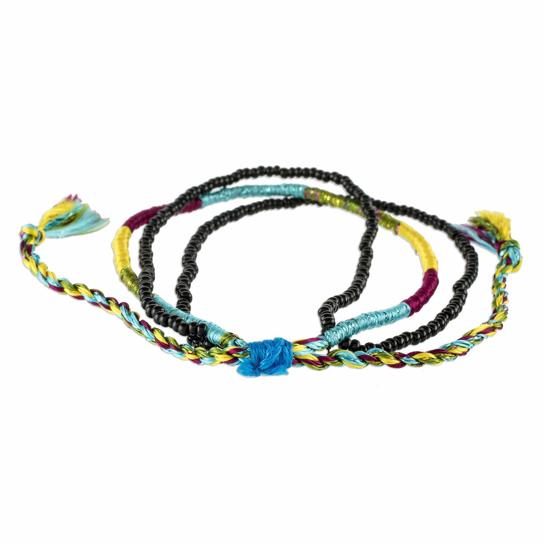 Adjustable Multicolored Beaded Wristband Bracelet - Alegria