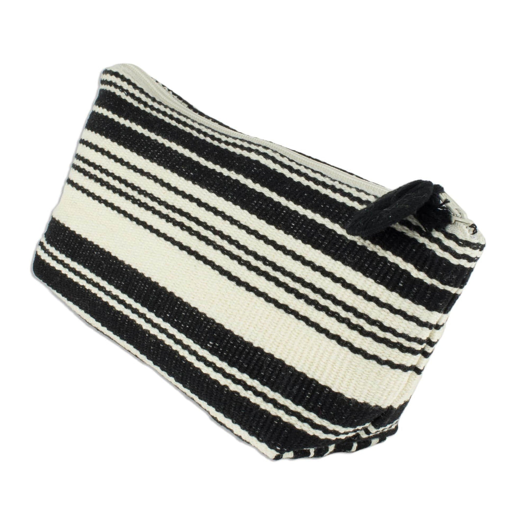 Small Striped Cotton Cosmetics Bag - Santiago Stripes