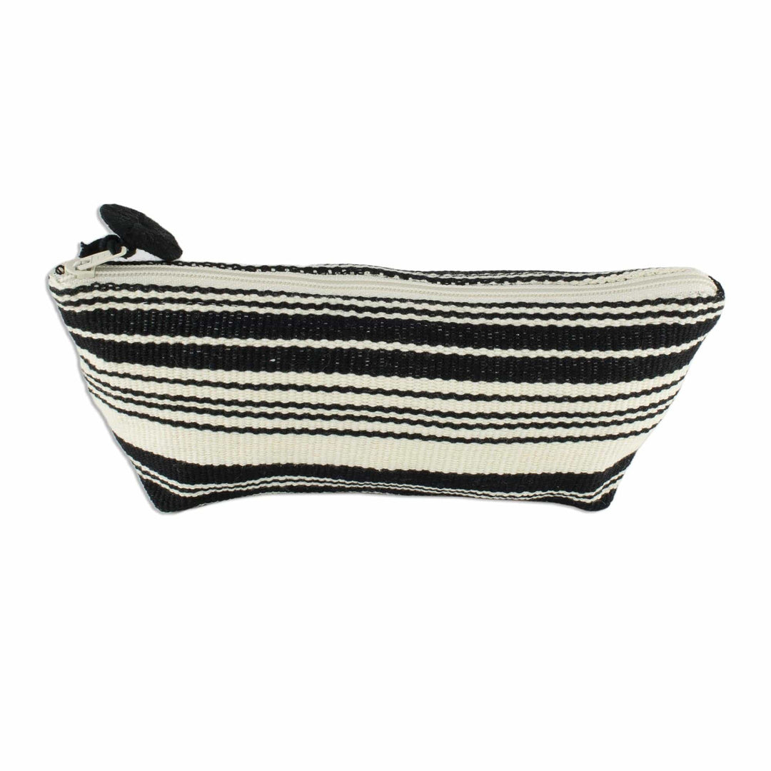 Small Striped Cotton Cosmetics Bag - Santiago Stripes