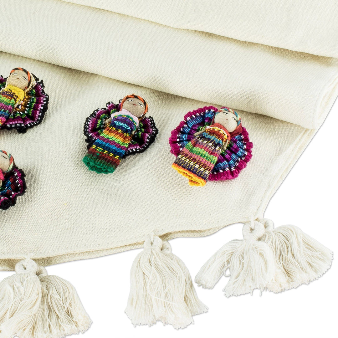 Tasseled Worry Doll Motif Table Runner - Ixmucané's Gift