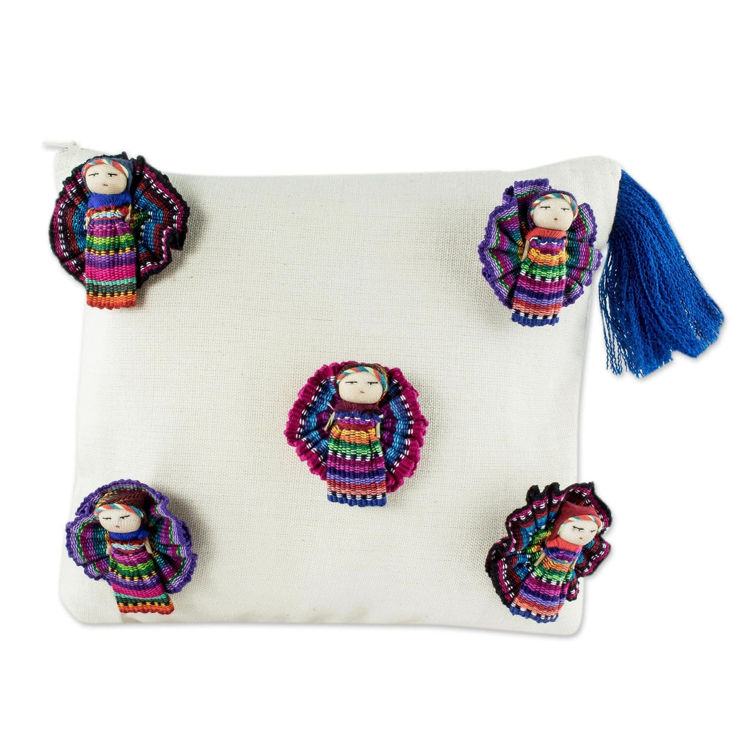 Unique Cotton Cosmetics Bag with Worry Dolls - Travel with Friends
