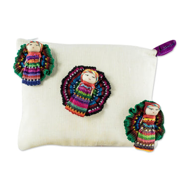 Artisan Crafted Worry Doll Cosmetic Bag - Travel Companions