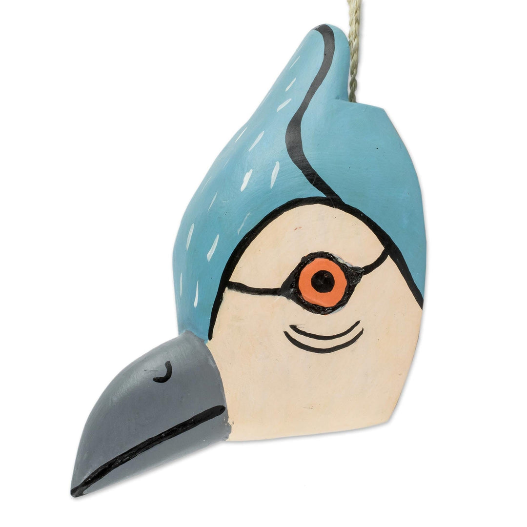 Light Blue Kingfisher Small Wood Mask - Kingfisher