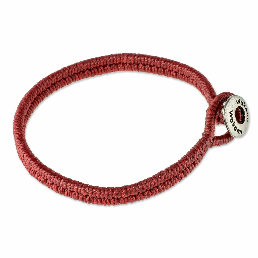 Red Macrame Wristband Bracelet - Far Reaches