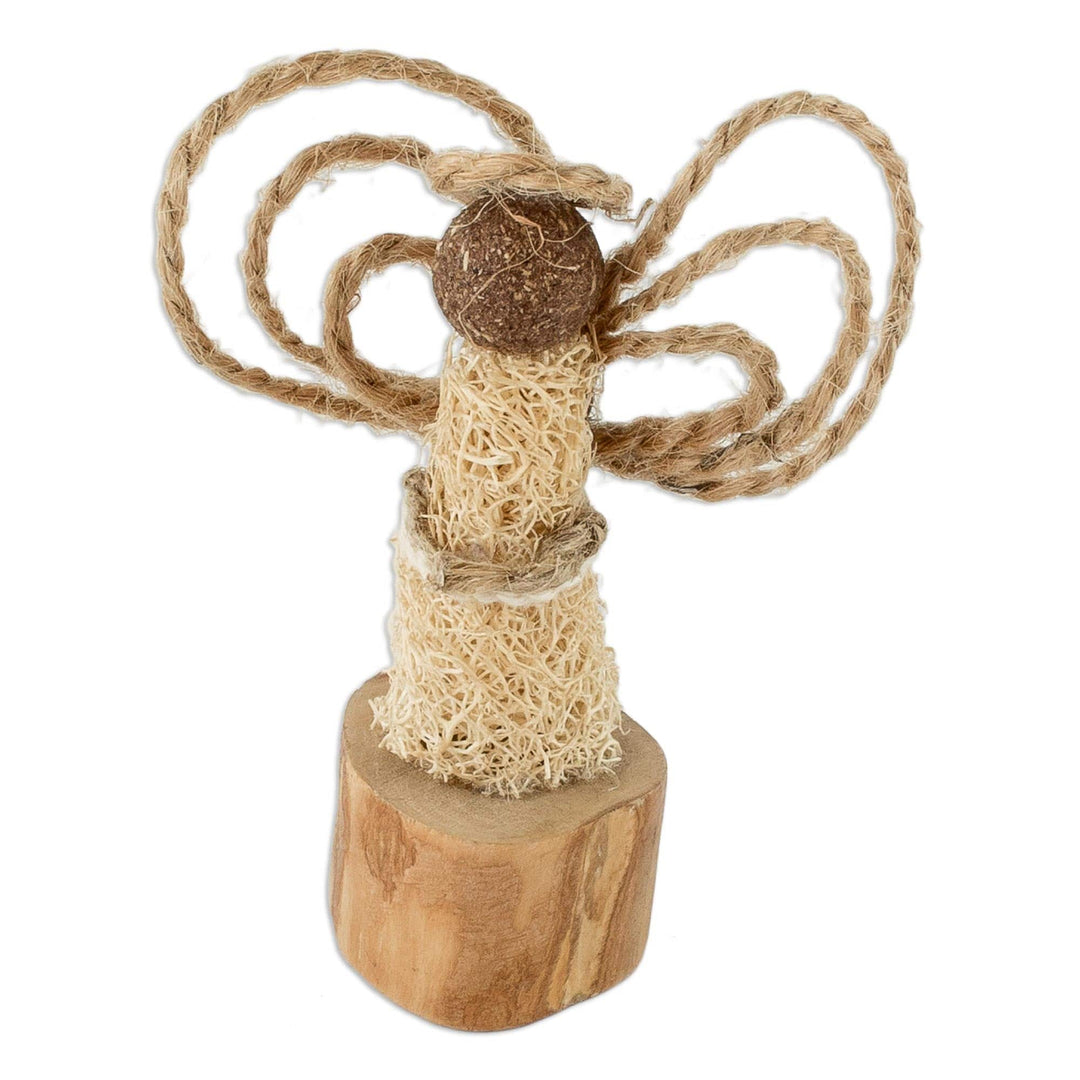 Central American Natural Fiber Angel Statuette - Earth Angel