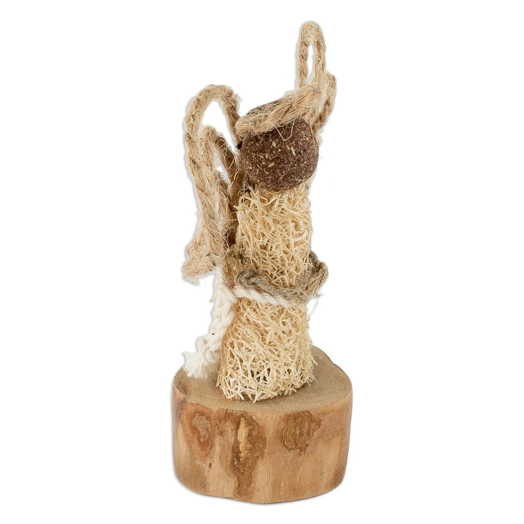 Central American Natural Fiber Angel Statuette - Earth Angel