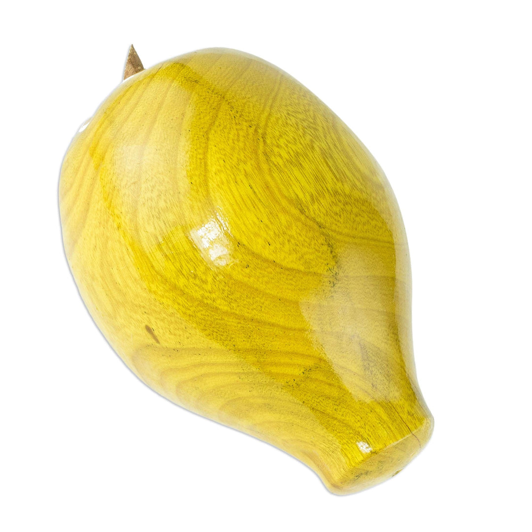 Guatemalan Cypress Wood Lemon Sculpture - Limón