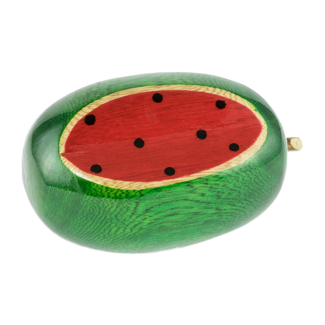 Guatemalan Cypress Wood Watermelon Sculpture - Sweet Watermelon