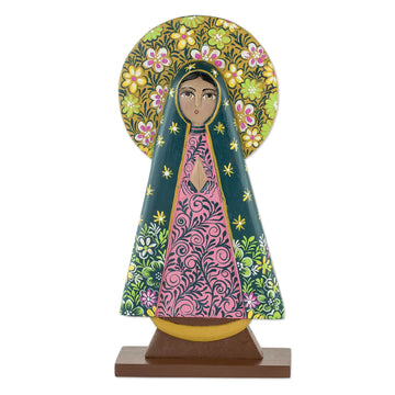 Hand Carved Nicaraguan Virgin of Guadalupe Sculpture - In Her Image