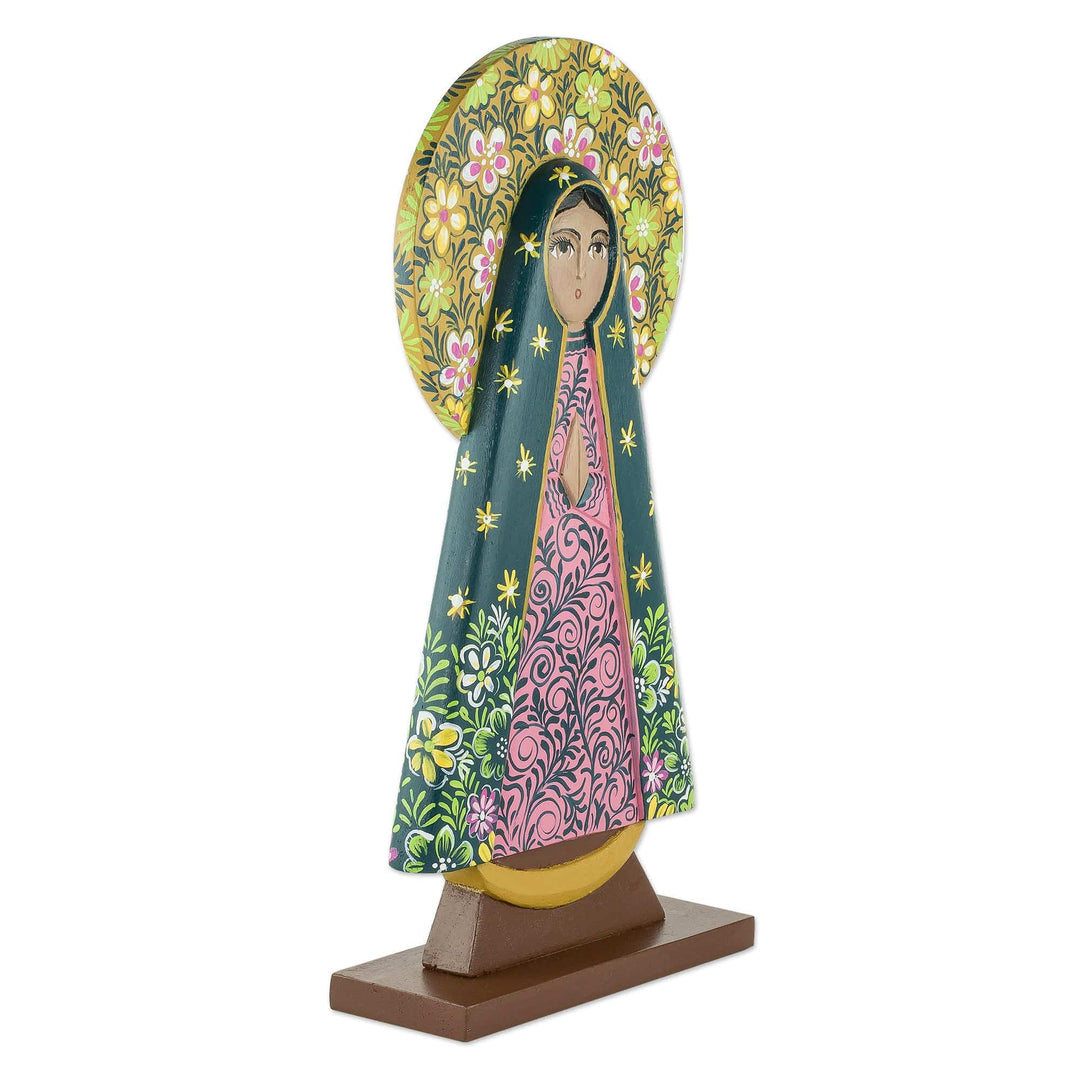 Hand Carved Nicaraguan Virgin of Guadalupe Sculpture - In Her Image