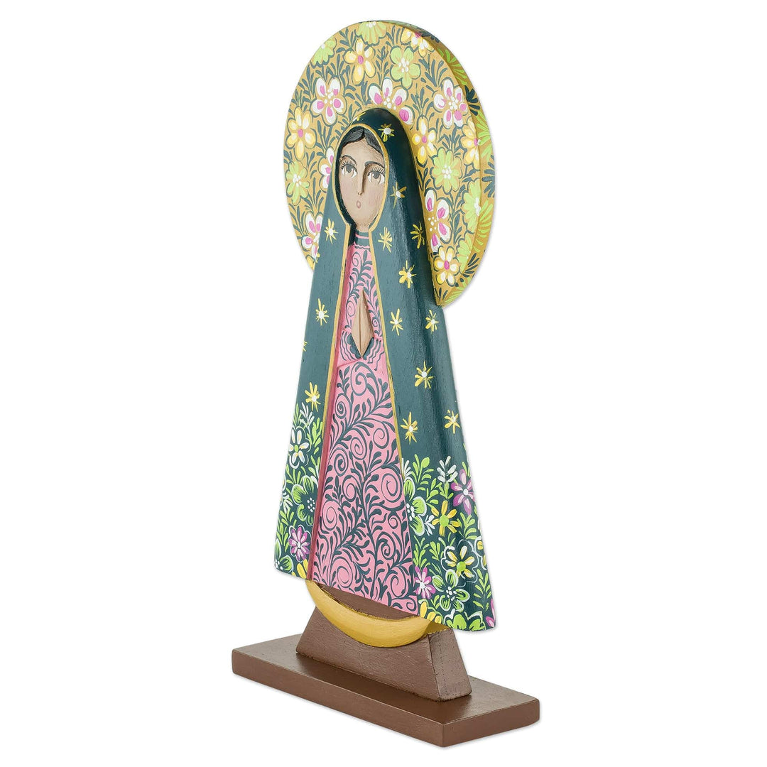 Hand Carved Nicaraguan Virgin of Guadalupe Sculpture - In Her Image