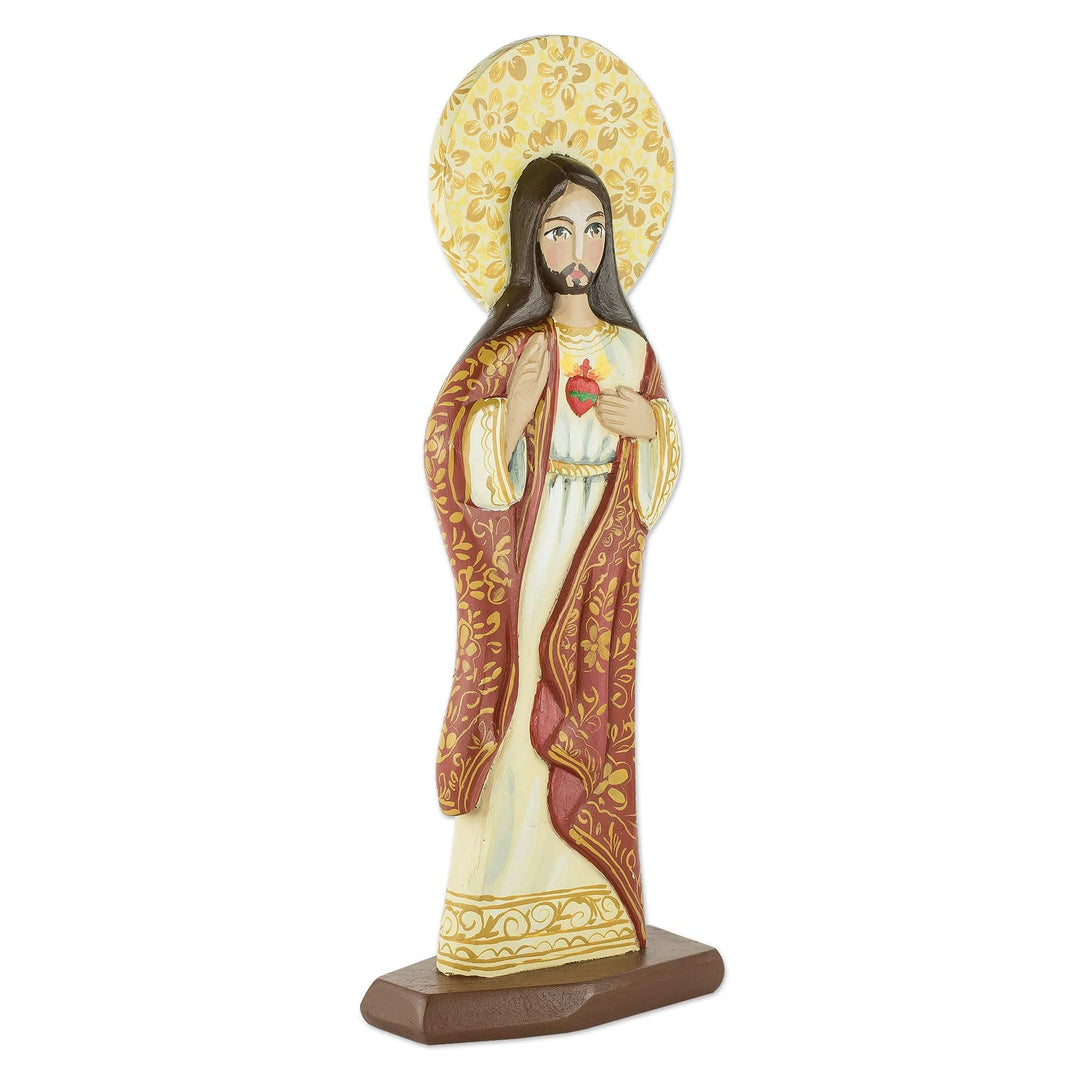 Nicaraguan Wood Sculpture of Jesus Christ - His Sacred Heart