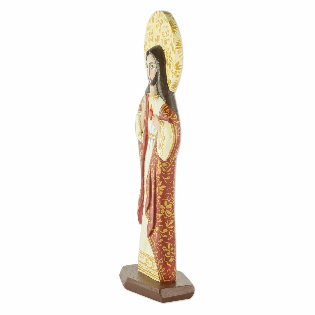 Nicaraguan Wood Sculpture of Jesus Christ - His Sacred Heart