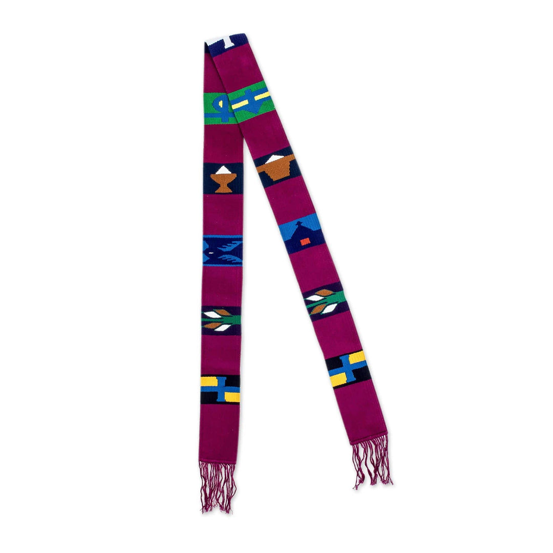 Hand Crafted Magenta Table Runner - Solola Totem in Magenta
