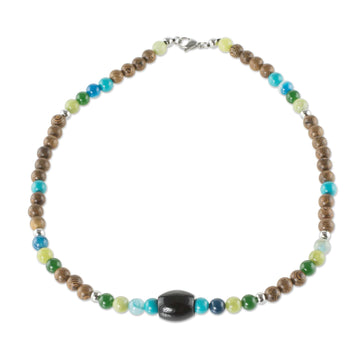 Mixed Beaded Necklace from Costa Rica - Corcovado Color