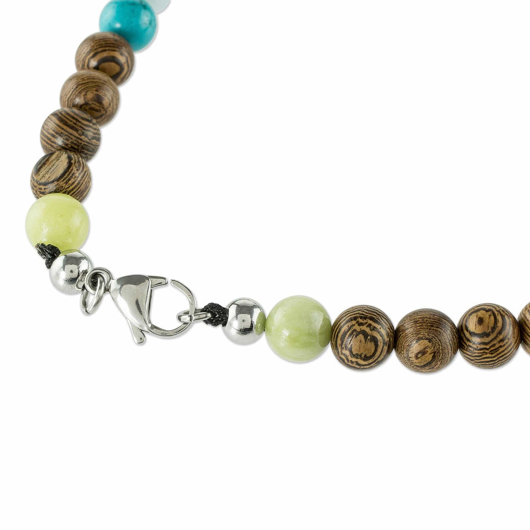 Mixed Beaded Necklace from Costa Rica - Corcovado Color