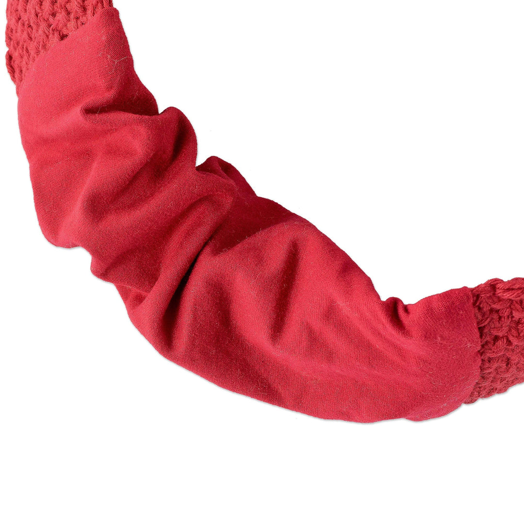 Hand Crafted Macrame Headband in Red - Scarlet Knots