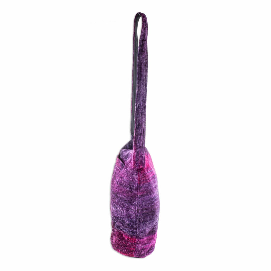 Hand Crafted Chenille Shoulder Bag - Magenta Magic