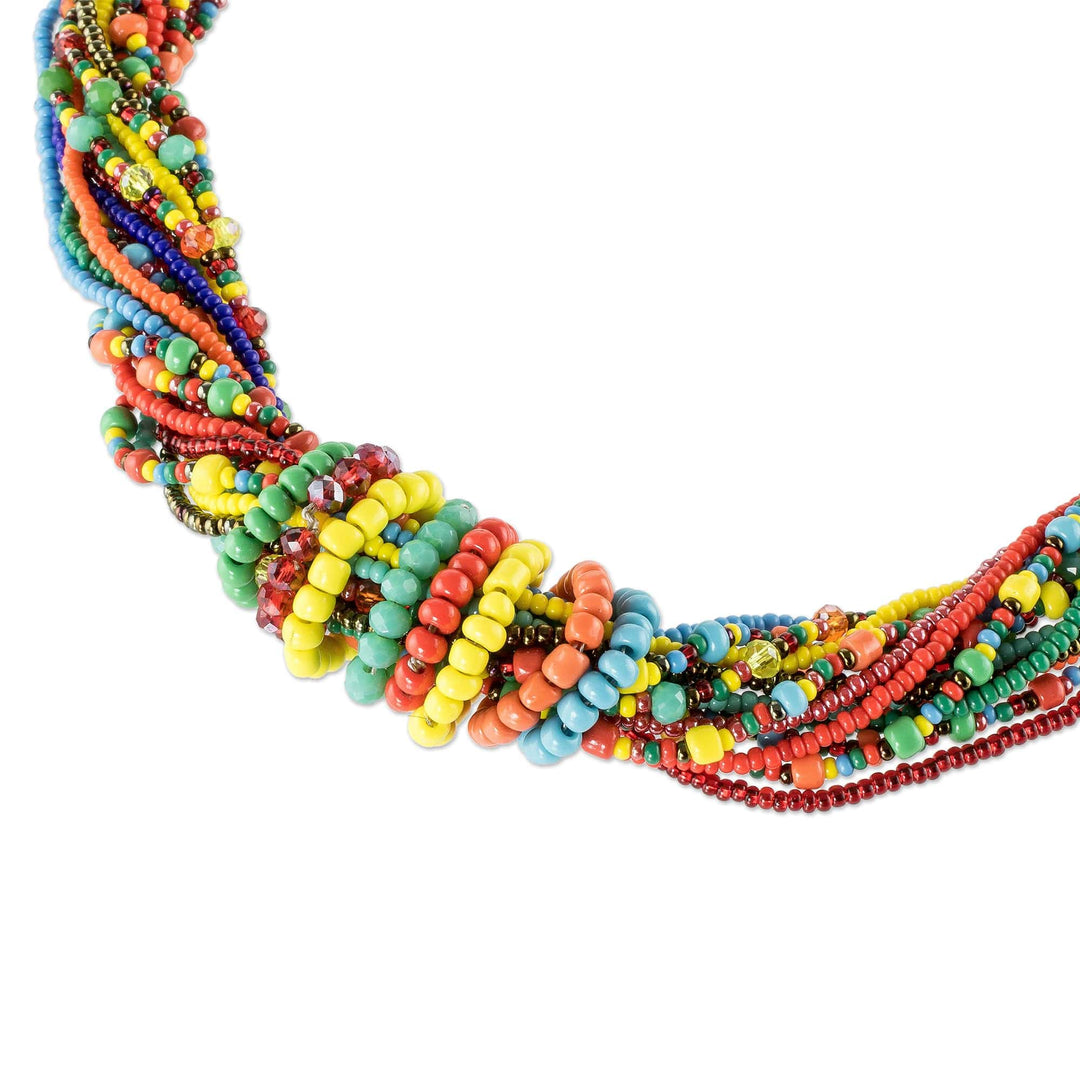 Multicolored Beaded Torsade Necklace - Confetti Parade