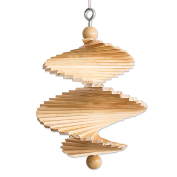 Handcrafted Wooden Helix Mobile With Hook - Fresh Breezes