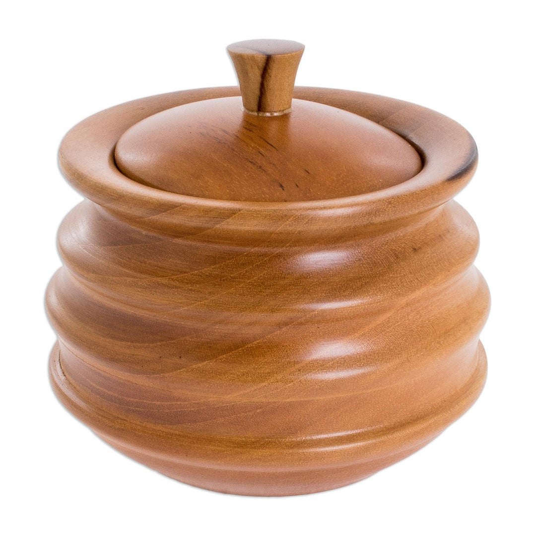 Handmade Teak Sugar Bowl and Lid - Sweet and Natural
