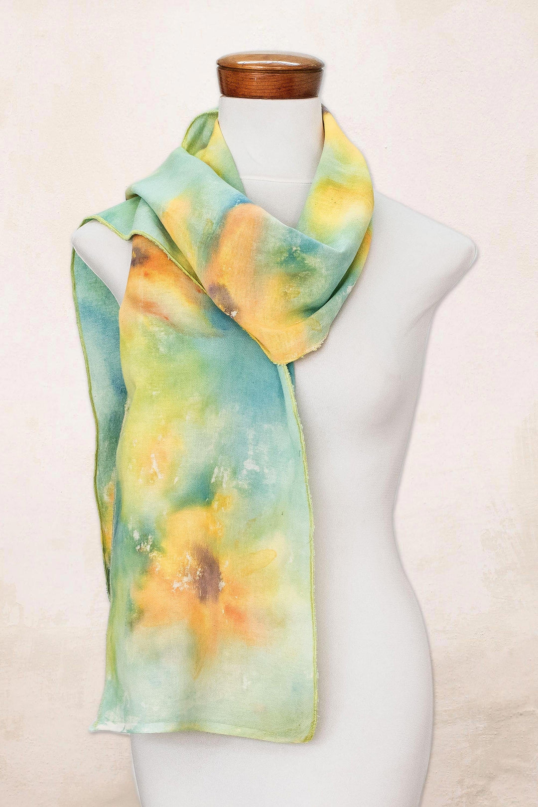 Floral Cotton Scarf from Costa Rica - Sunflower